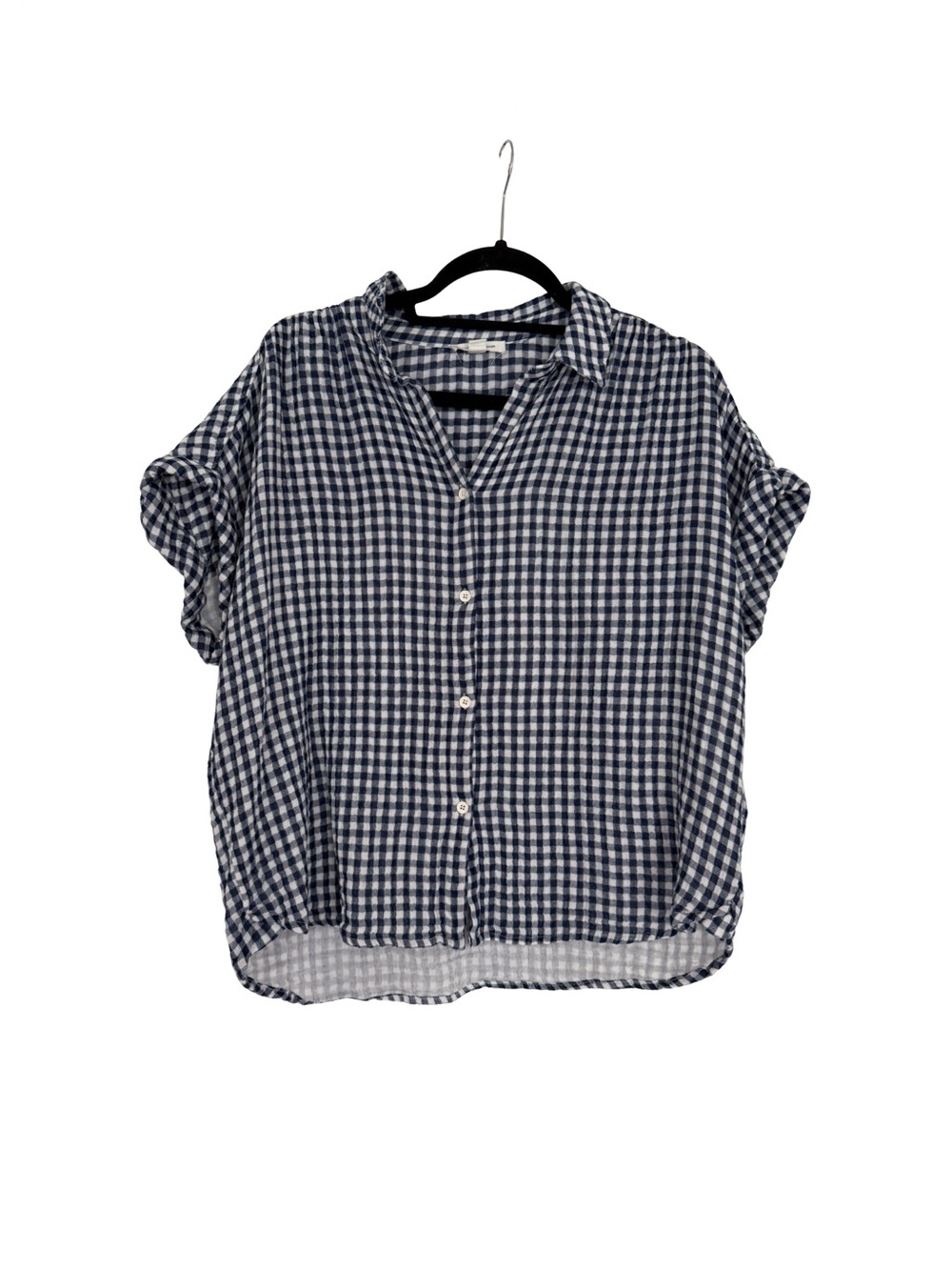 BeachLunchLounge Navy and White Gingham 100% Cotton Shirt